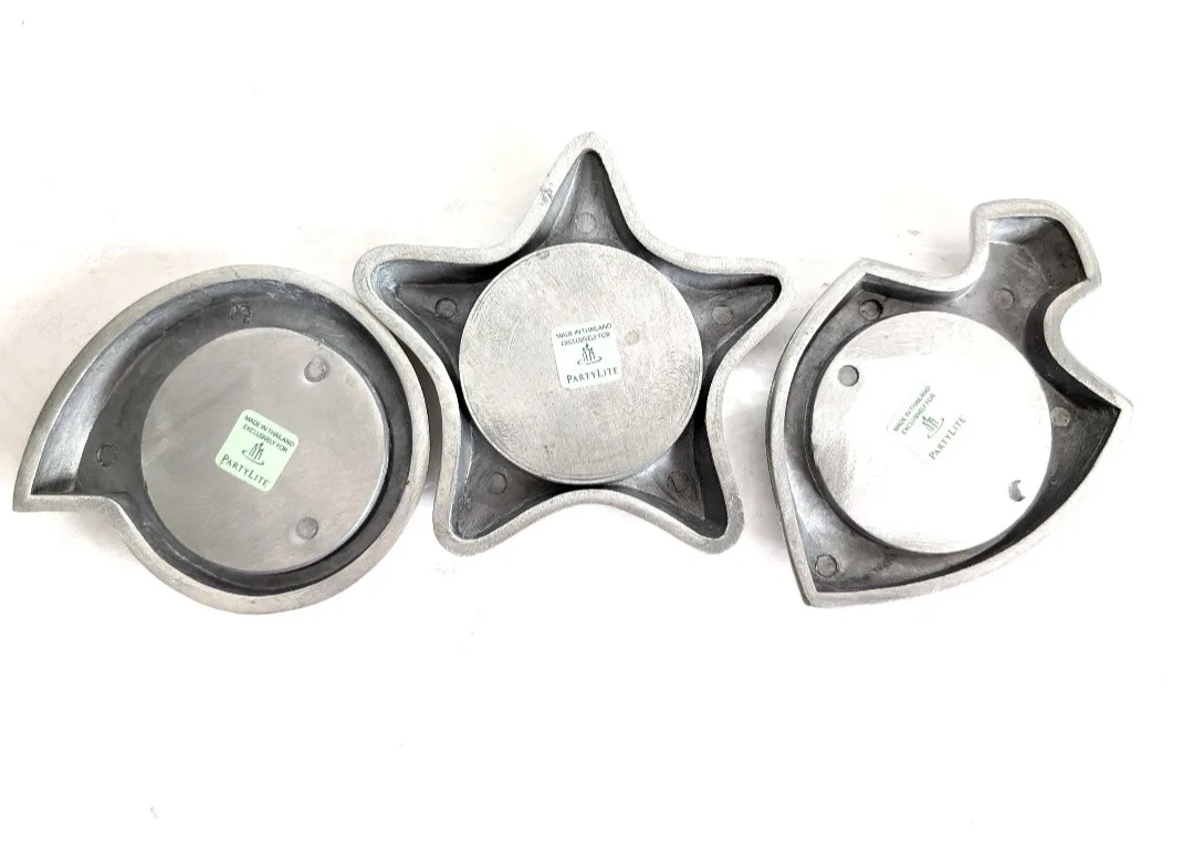 Partylite Tealight Candle Holders ~ Pewter Tone image indicator(8)