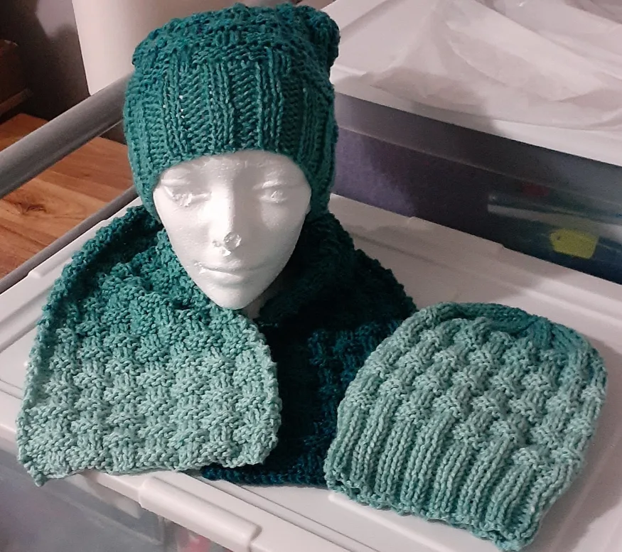 Handmade Knitted Hats and Scarf Set thumbnail