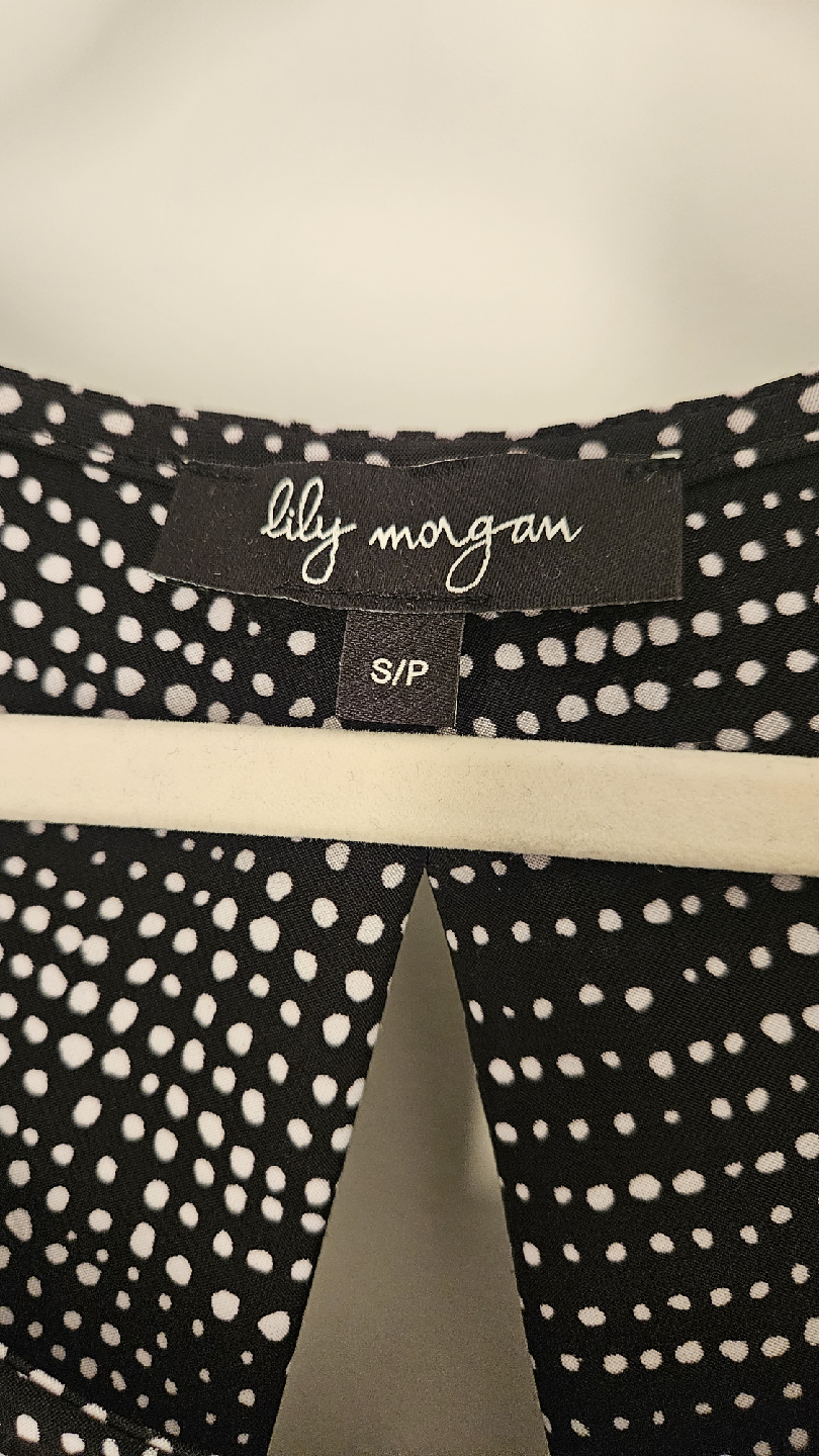 Lily Morgan Black & White Top, High-Low - Size S - photo 3