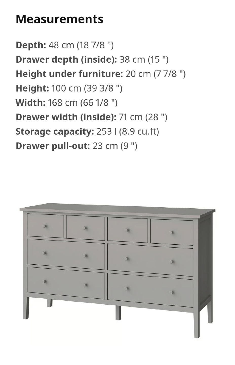 IKEA Hemnes Grey 8-Drawer Dresser - photo 5