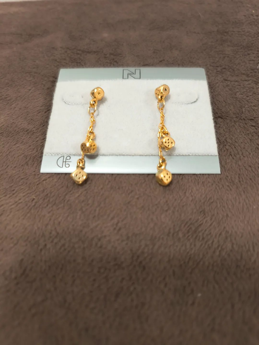 Gold Coloured Dangling Earrings thumbnail