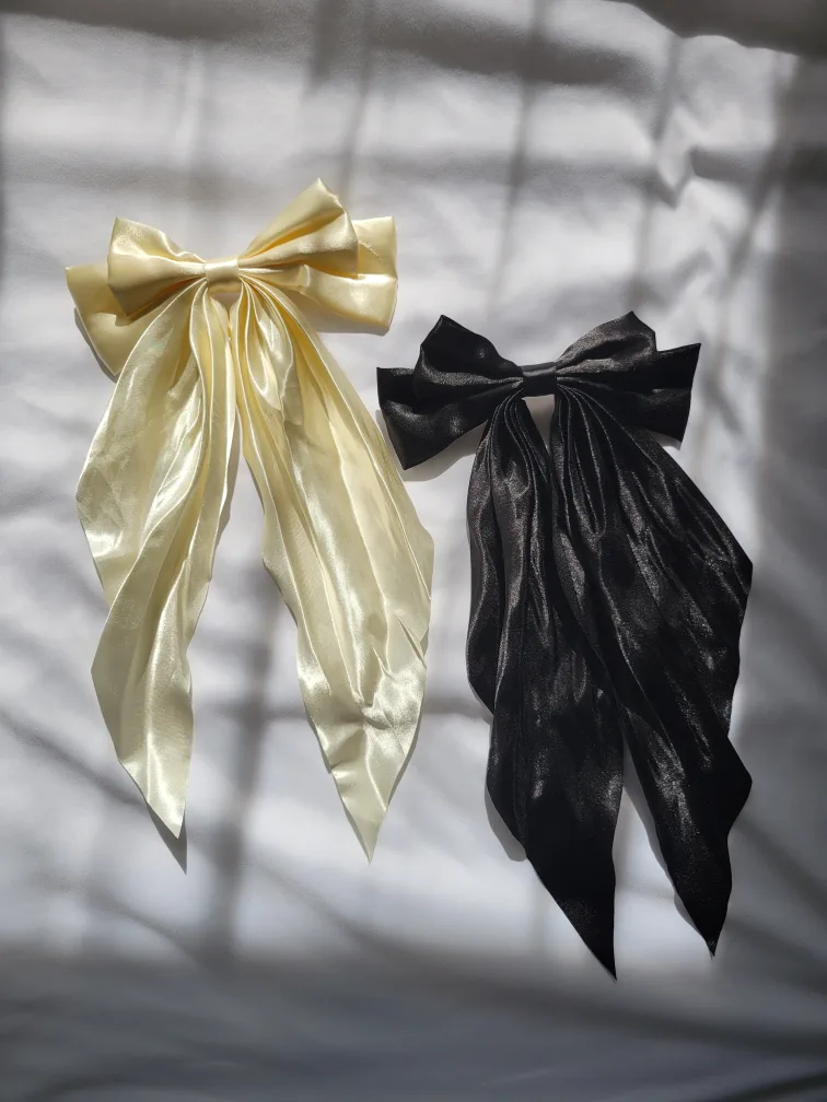 Hair Bows - Black and Cream