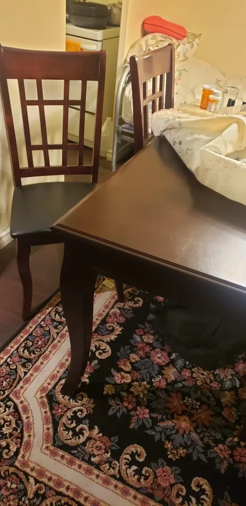 Dining Room Chair - Dark Wood & Black thumbnail