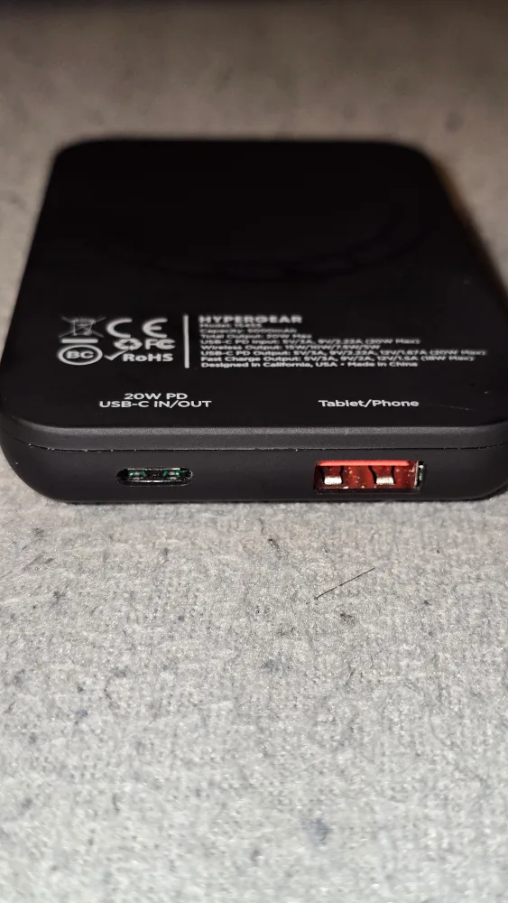 🥕 HyperGear 5000mAh Wireless Power Bank - Great Condition! image indicator(4)