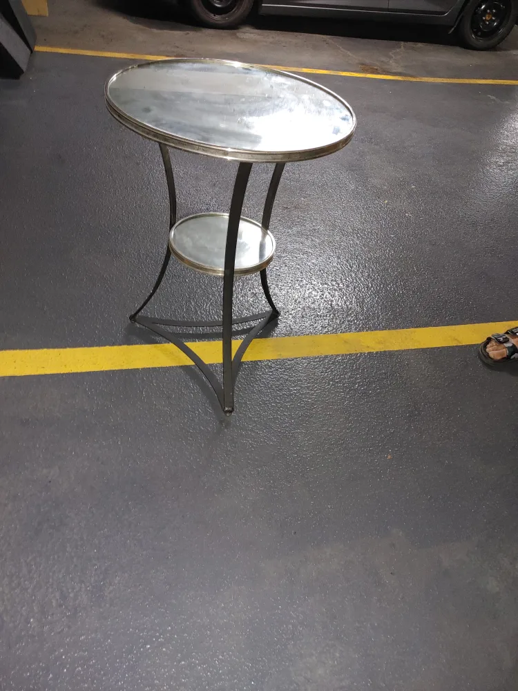 Round Glass Top Side Table thumbnail