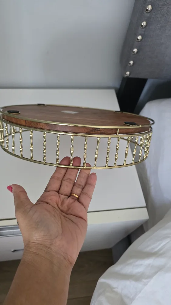 Wood & Gold Decorative Tray image indicator(3)