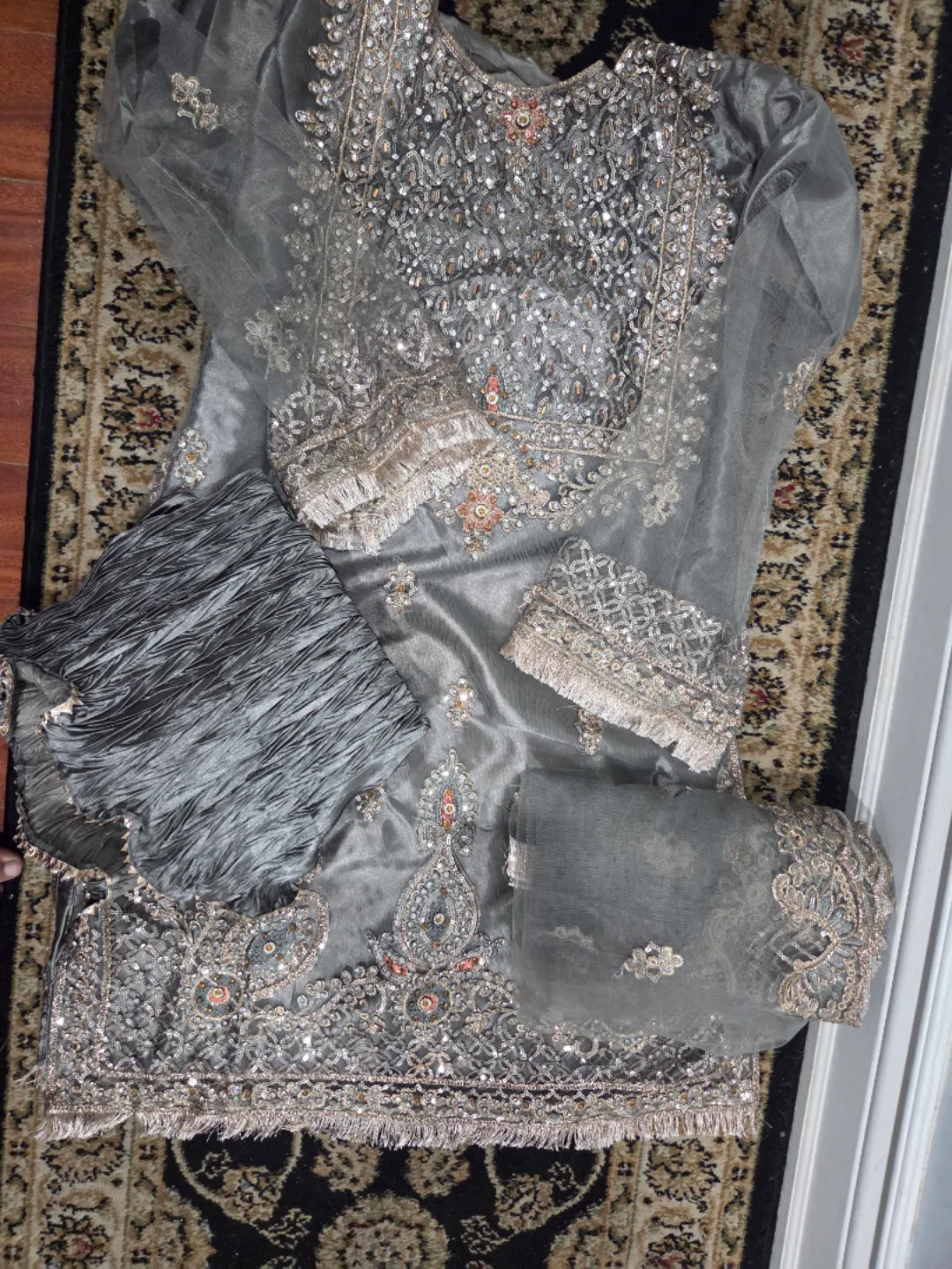 Grey Embellished Salwar Kameez Suit thumbnail