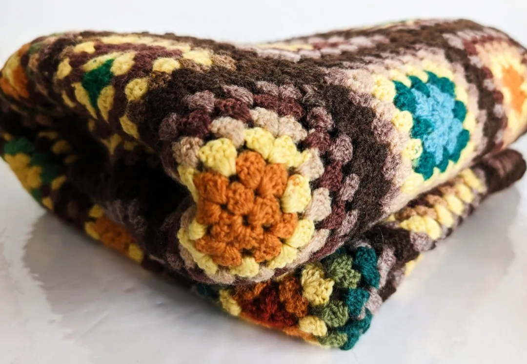 Granny Square Afghan Blanket ~ Single Bed Crocheted Cover image indicator(5)