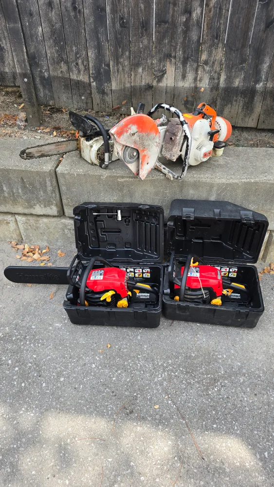 Chainsaws and Concrete Saw - For Parts or Repair thumbnail