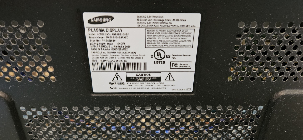 Samsung Plasma Display 65" TV - photo 3