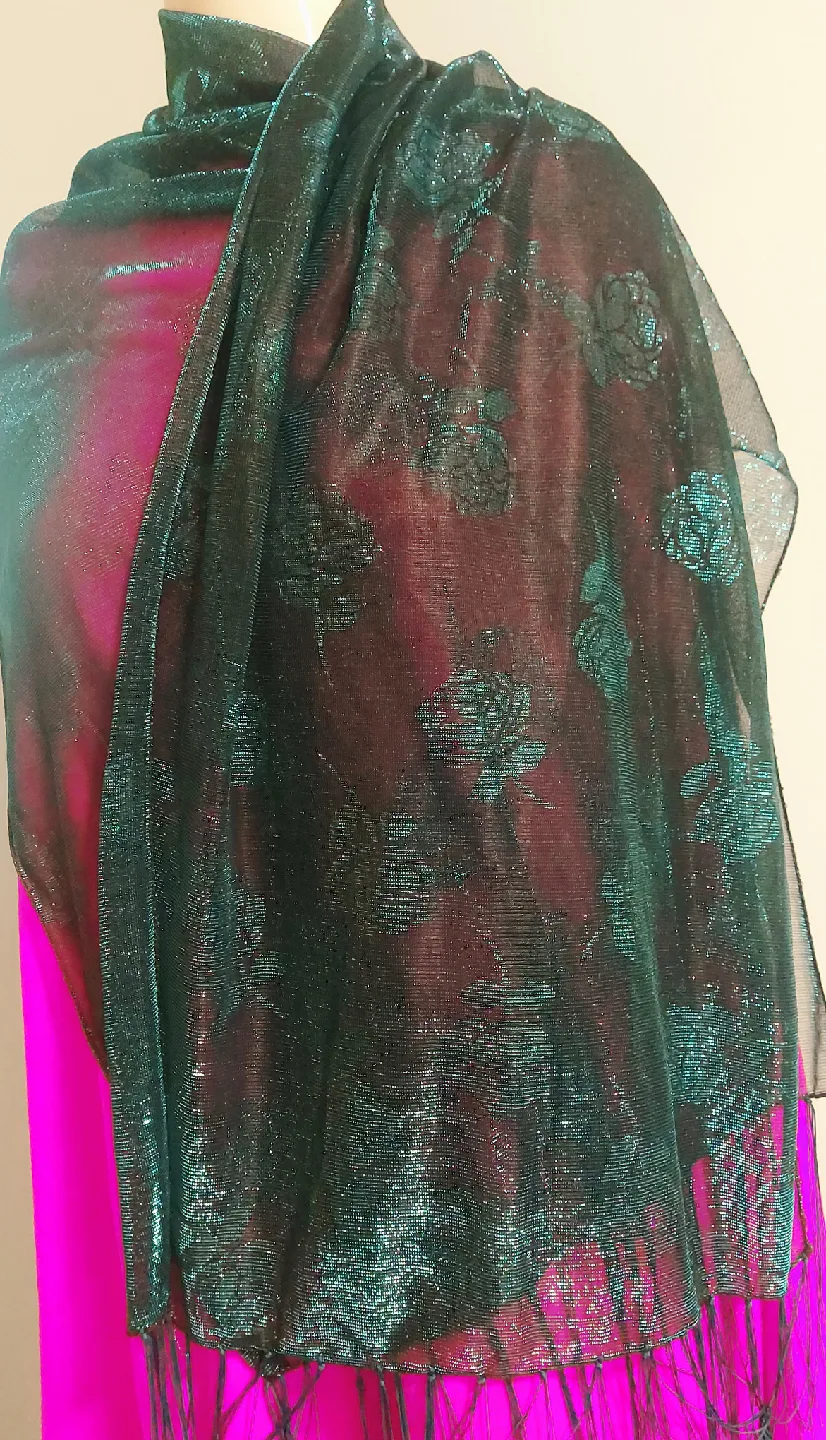 Green Floral Shawl thumbnail
