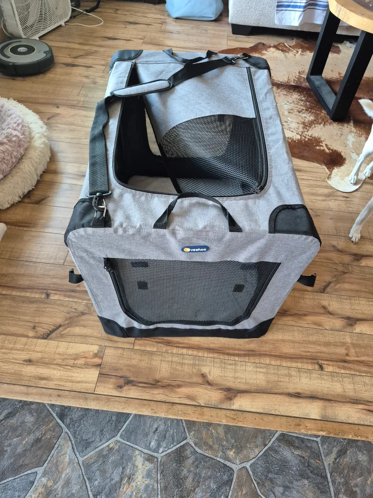 Veehoo 30 inch Folding Soft Dog Crate image indicator(7)