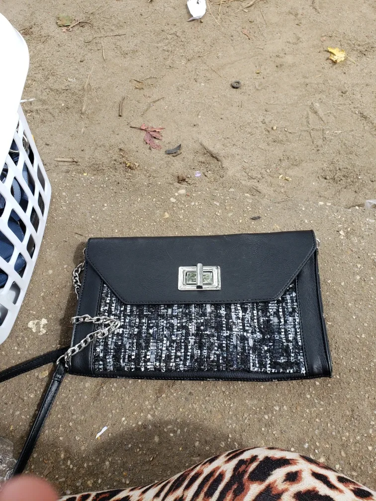 Black & White Tweed Shoulder Bag thumbnail