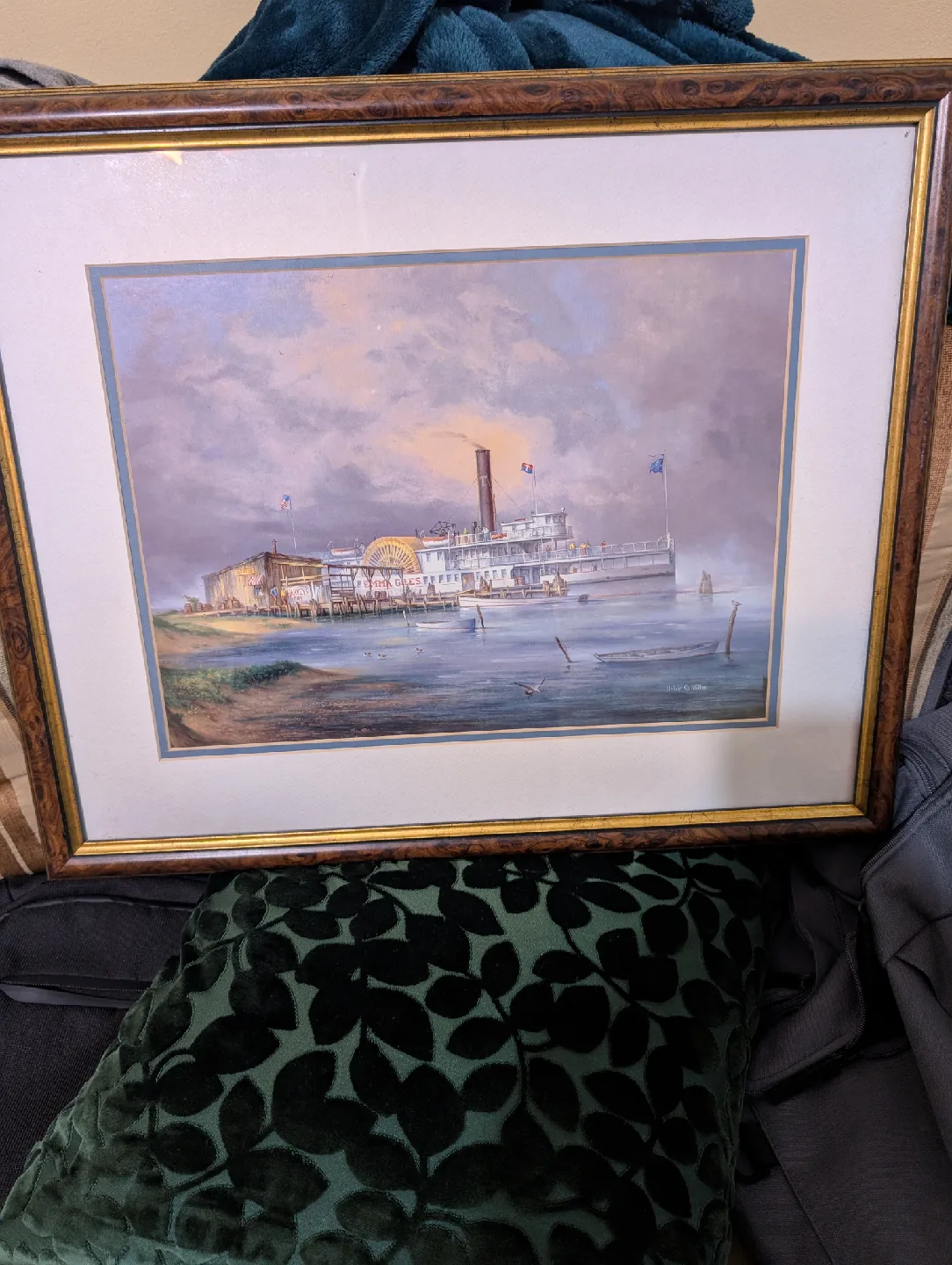 Framed Steamboat Print by Melvin Q. Miller thumbnail
