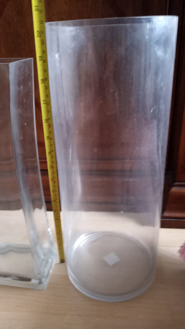 21in Cylindical Glass Vase