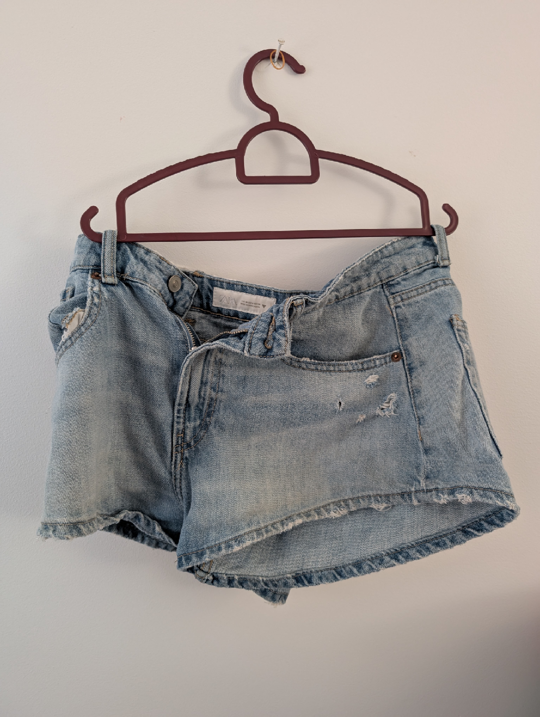 Zara Denim Shorts Distressed Jeans Shorts EUR 38