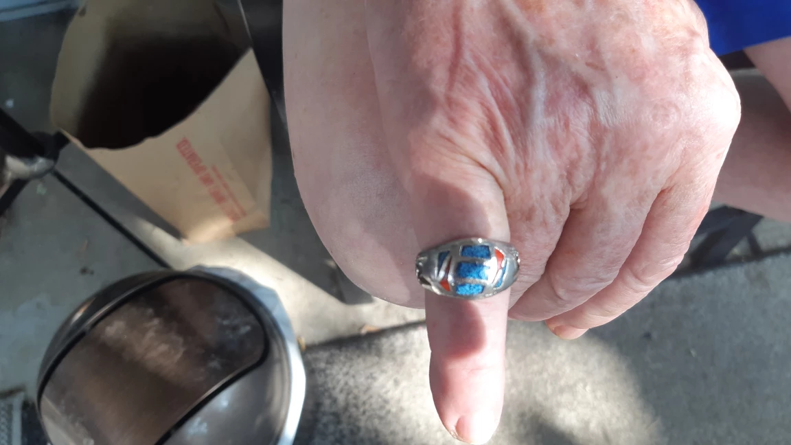 Vintage Turquoise & Coral Ring