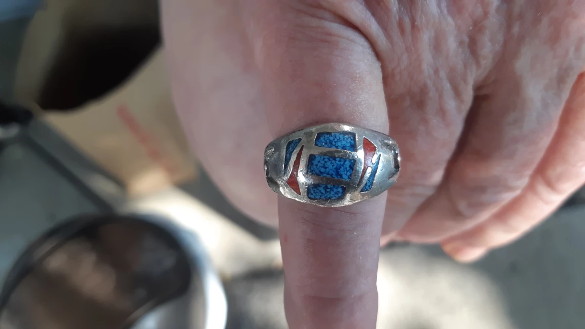 Vintage Turquoise & Coral Ring - photo 2