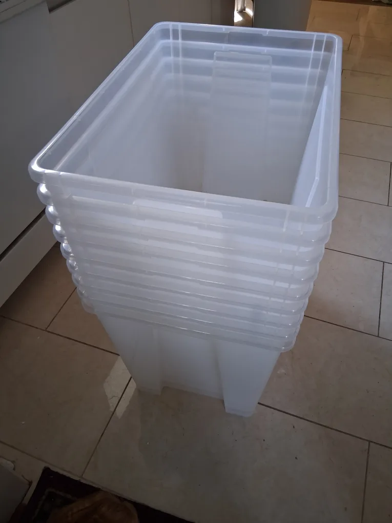 9 large clear storage bins with lids - 1 for $15 or 9 for $132 thumbnail