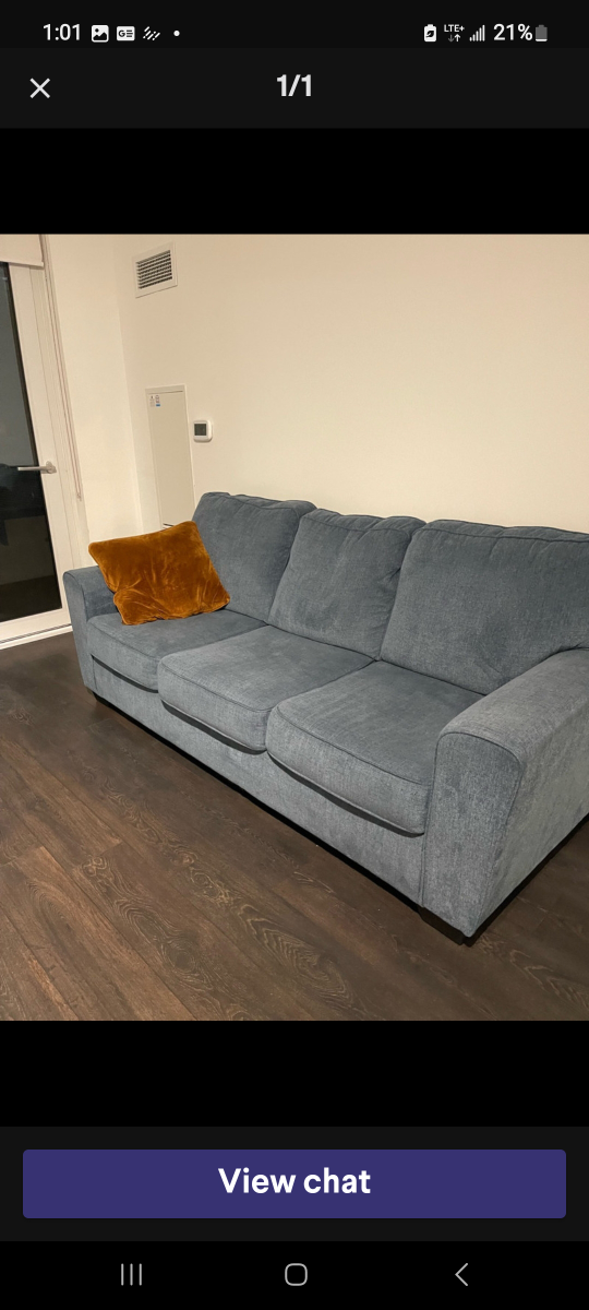 Free delivery Comfortable bluish Grey Sofa