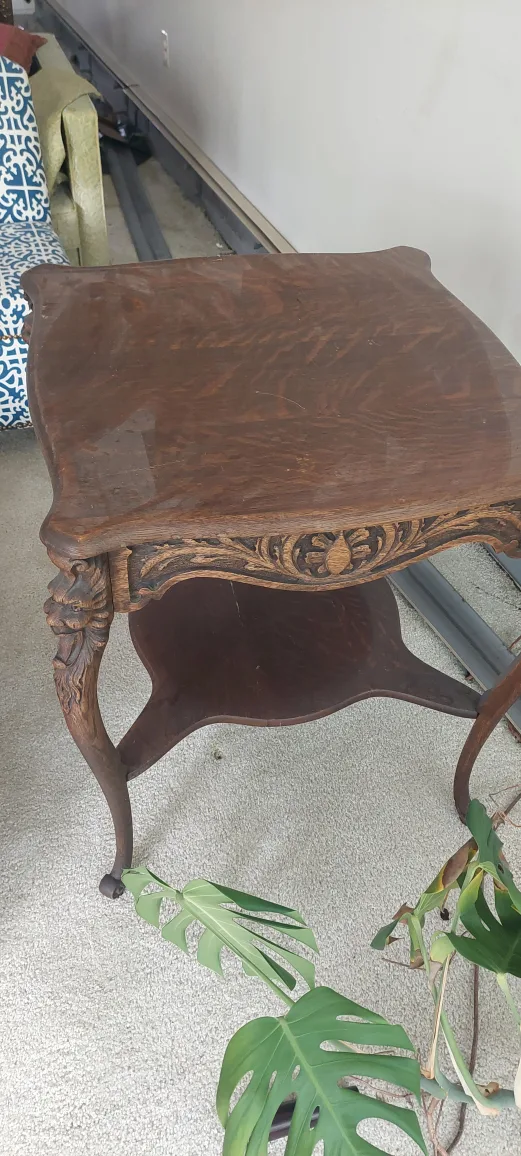 Antique Wood Secretary Desk & table image indicator(3)