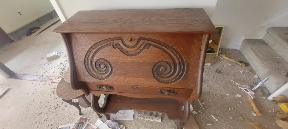 Antique Wood Secretary Desk & table image indicator(5)