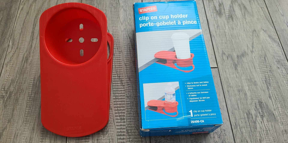 Staples Clip On Cup Holder - Red