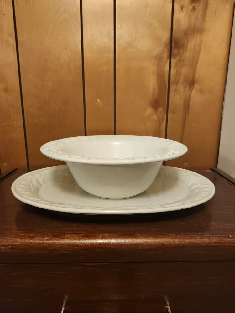 White Decorative Bowl & Plate Set thumbnail
