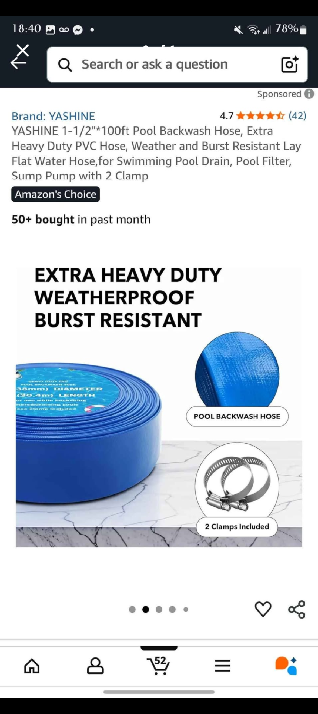 YASHINE 1-1/2"x100ft Pool Backwash Hose - photo 2