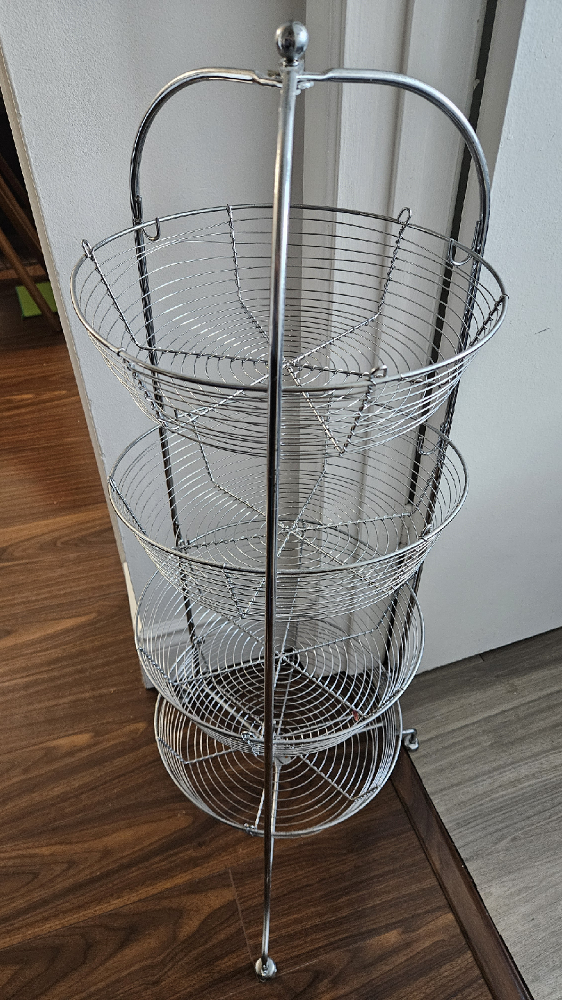 Chrome 4-Tier Wire Basket Stand