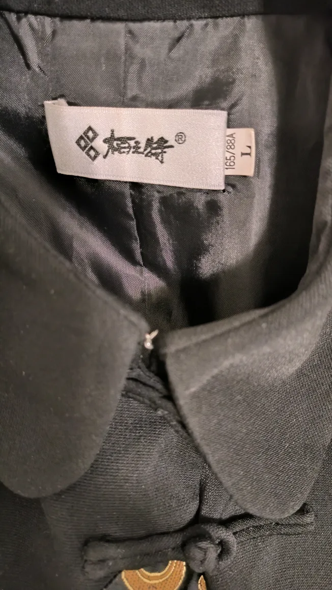 Black Long Coat with Floral Design-Size L image indicator(7)