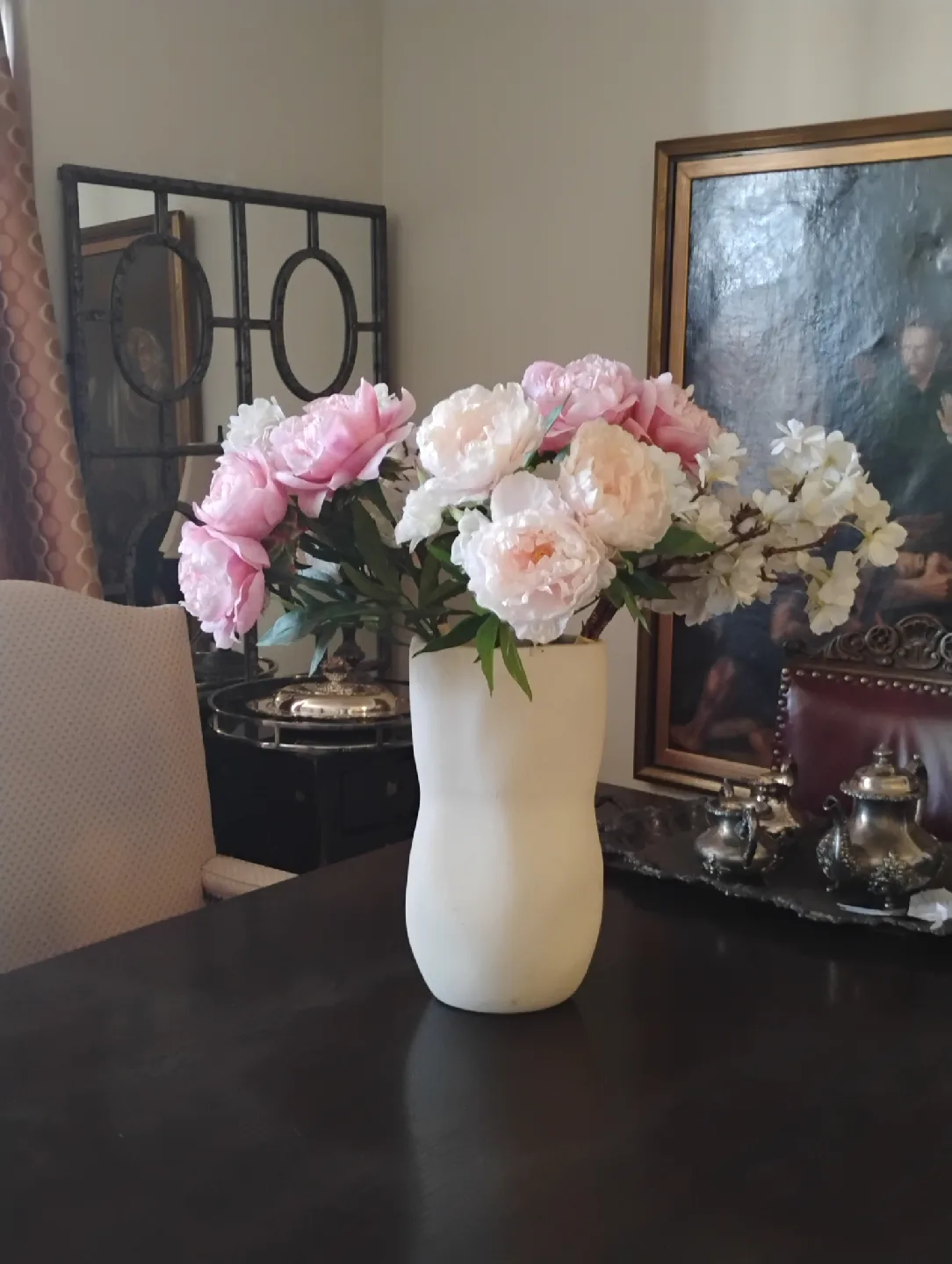 Vase with Pink and White Peony Flowers thumbnail