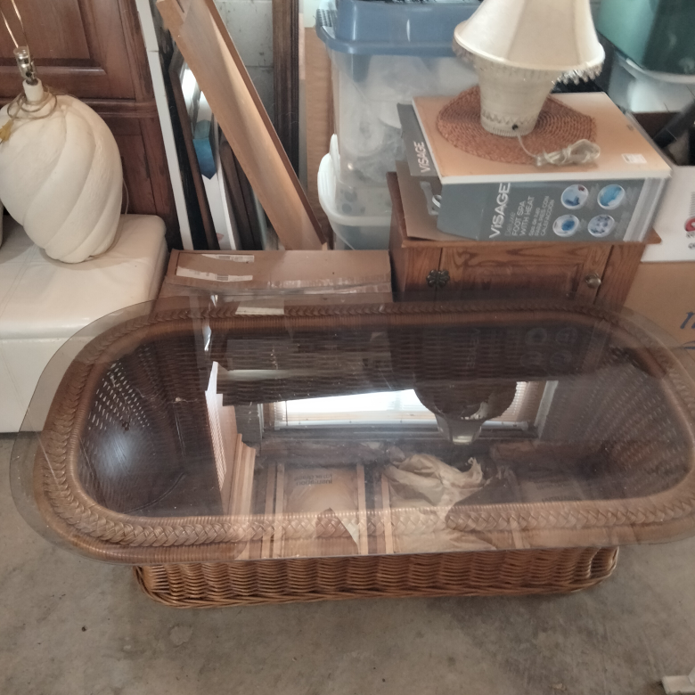 Glass coffee table