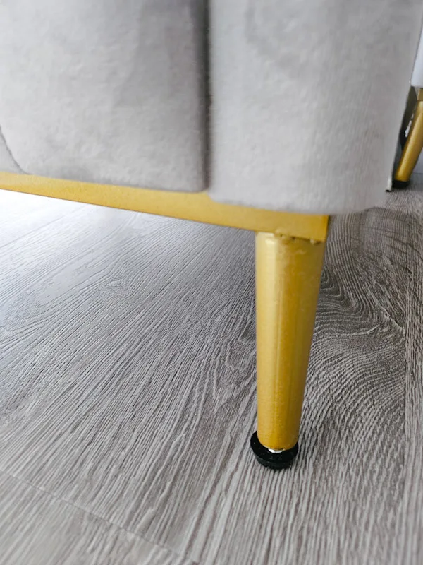 Gray Upholstered Side Tables with Gold Handles image indicator(4)