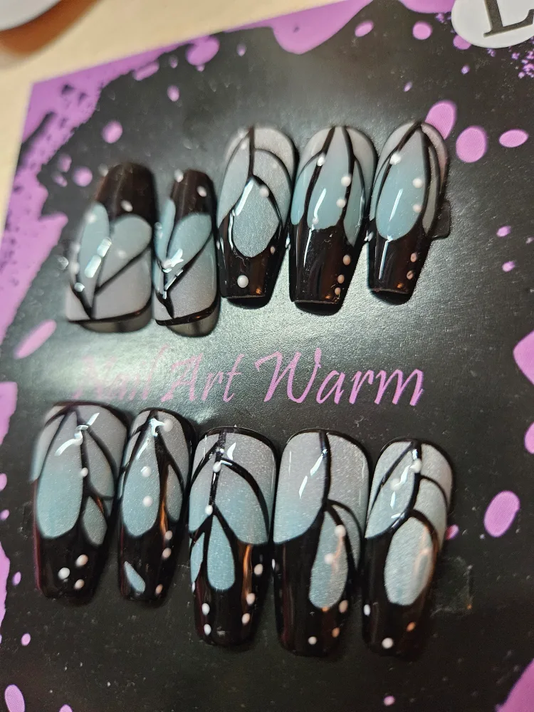 Handmade Nail Art Warm - Press On Nails (Size L) image indicator(3)