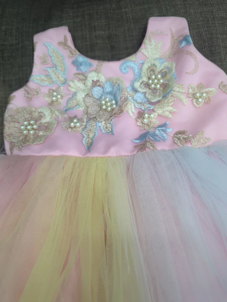 Pink & Rainbow Tutu Dress for baby girl image indicator(2)
