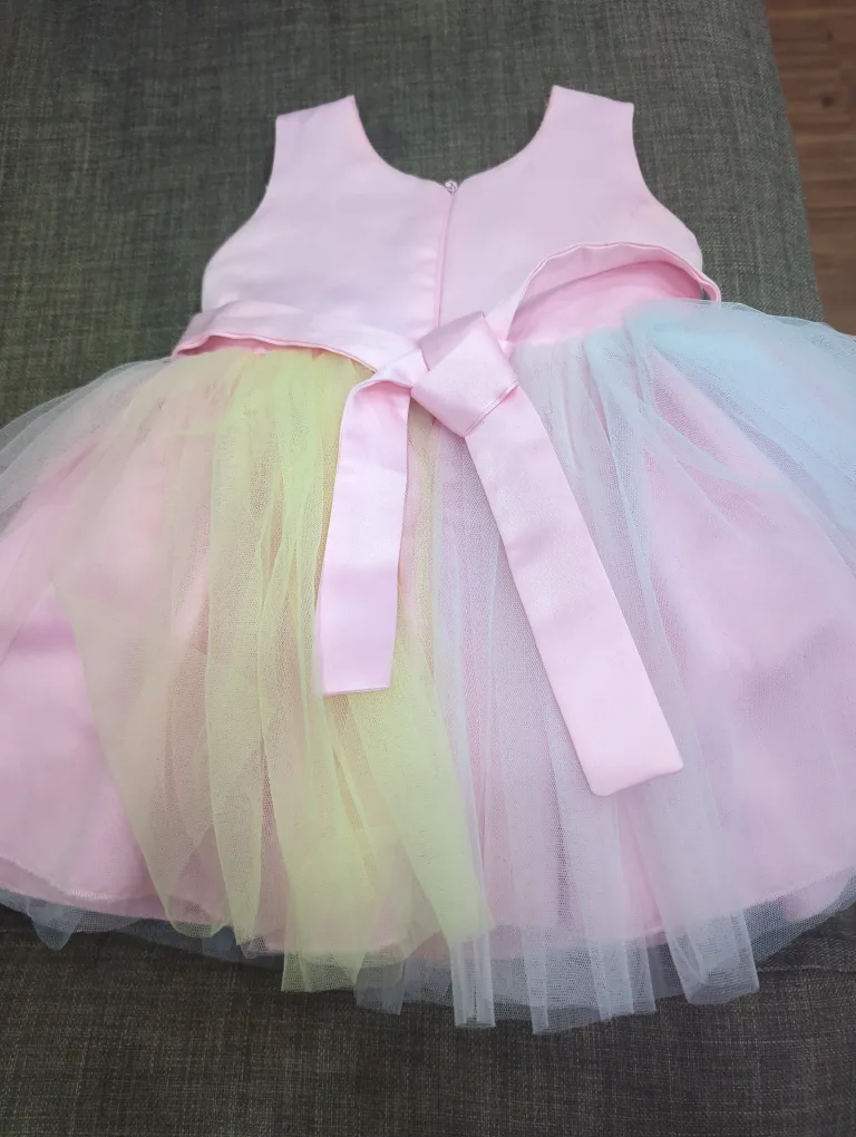 Pink & Rainbow Tutu Dress for baby girl image indicator(5)
