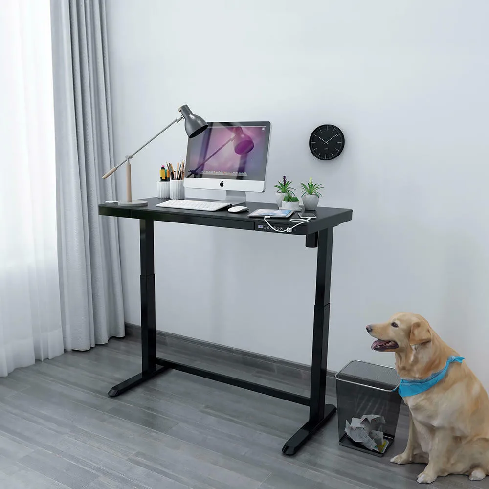Black Adjustable Standing Desk with drawer thumbnail