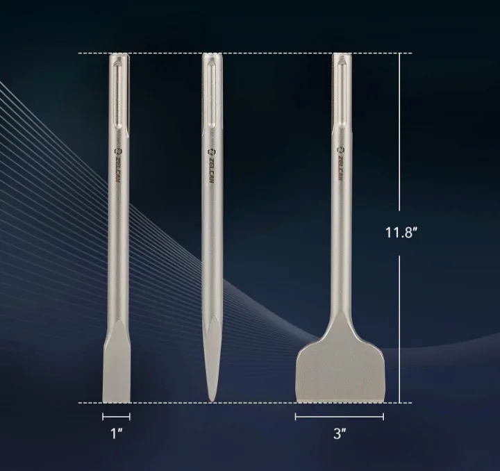 🥕  NEW!   ZELCAN SDS Max Chisel Set - 3 Piece image indicator(3)