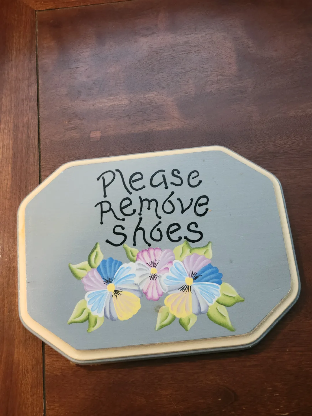 Hand-painted "Please Remove Shoes" Sign.art.pictures thumbnail