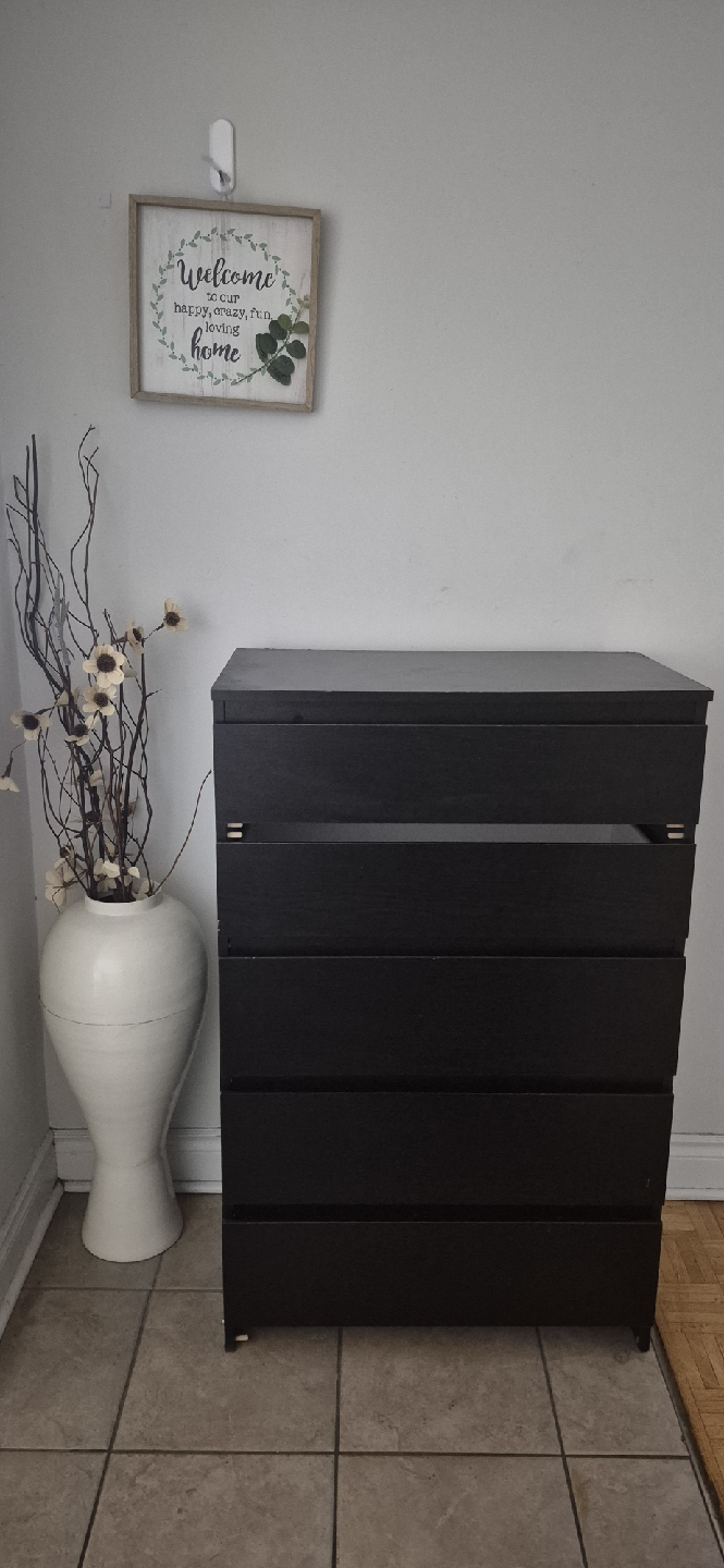 Black 5-Drawer Dresser - photo 2