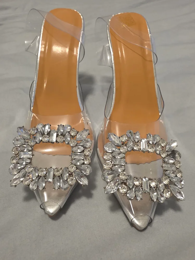 Rhinestone Embellished Clear Heels - Size 7 thumbnail
