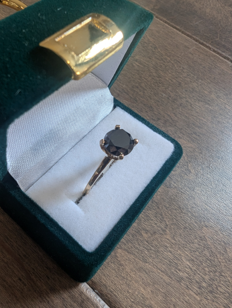 Brand New 10K Yellow Gold Black Diamond Ring For Sale - photo 2