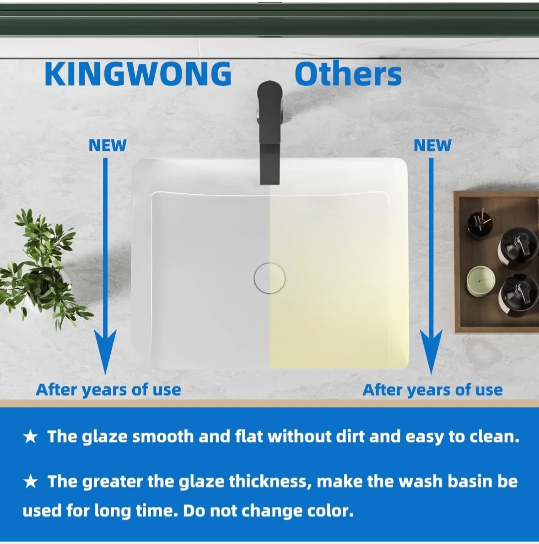 KINGWONG 20 Inch Undermount BATHROOM SINK-New image indicator(4)