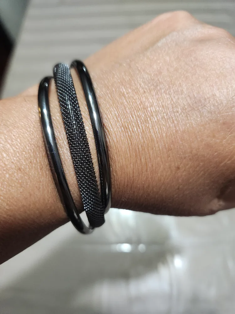 Black Bangle Cuff Bracelet image indicator(2)