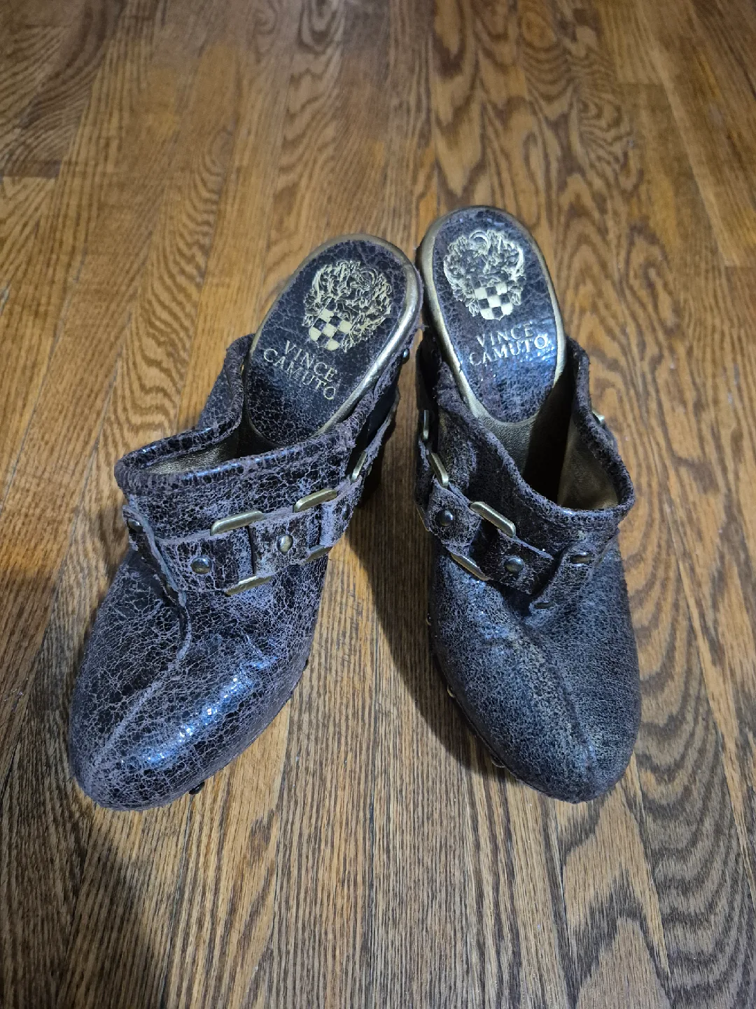 Vince Camuto Brown Leather Clogs - Size 7.5 thumbnail