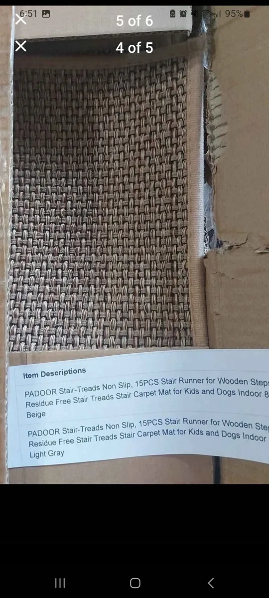 PADOOR Stair Treads Non Slip 15PCS Beige image indicator(2)