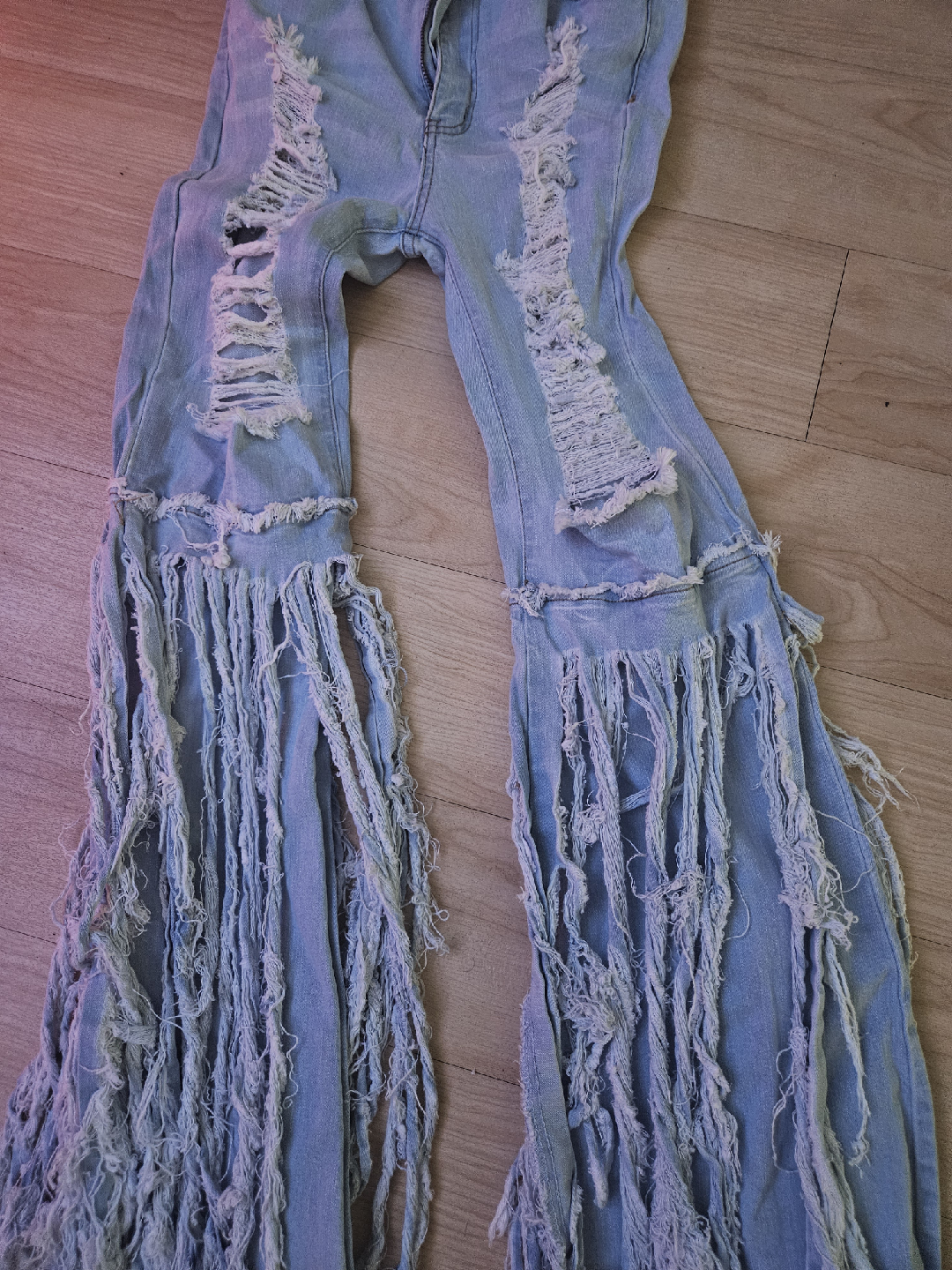 Distressed Fringe Jeans