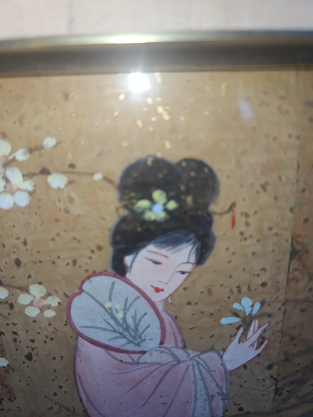 Asian Woman Painting in Bamboo Frame image indicator(5)