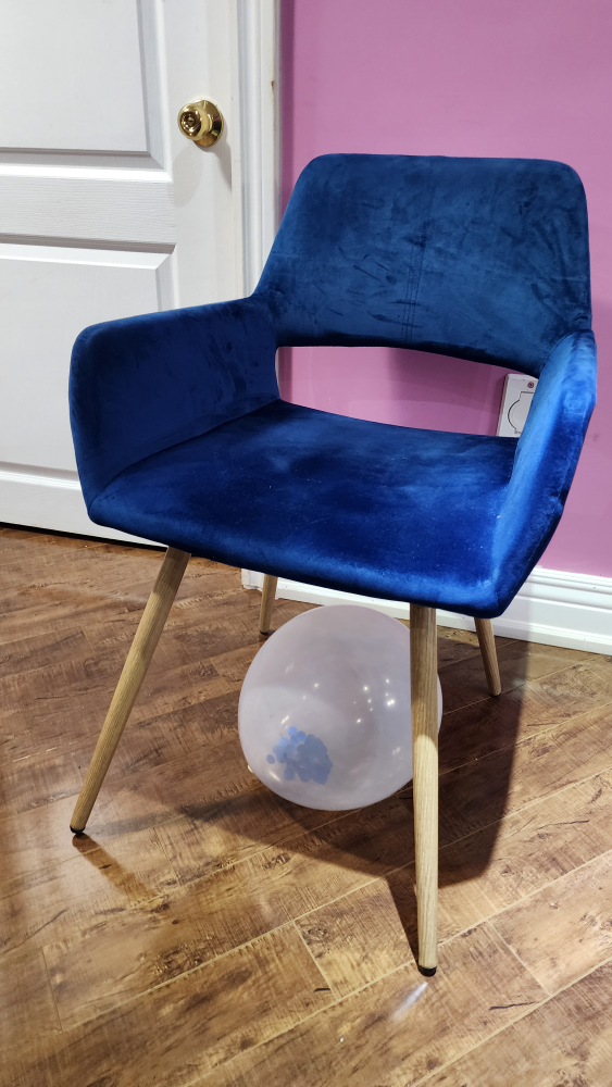 Blue Velvet Accent Chair - photo 3